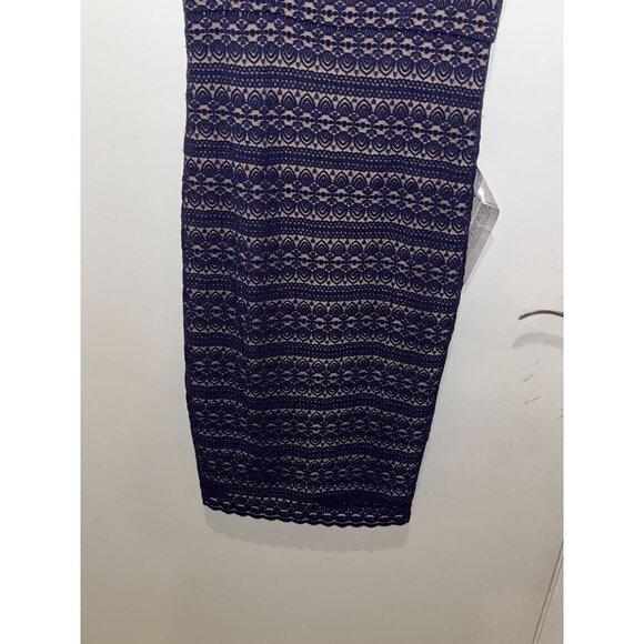 NWT Dress The Population Navy Nicole Lace Sheath Midi Dress  Women's Size L - Picture 6 of 13